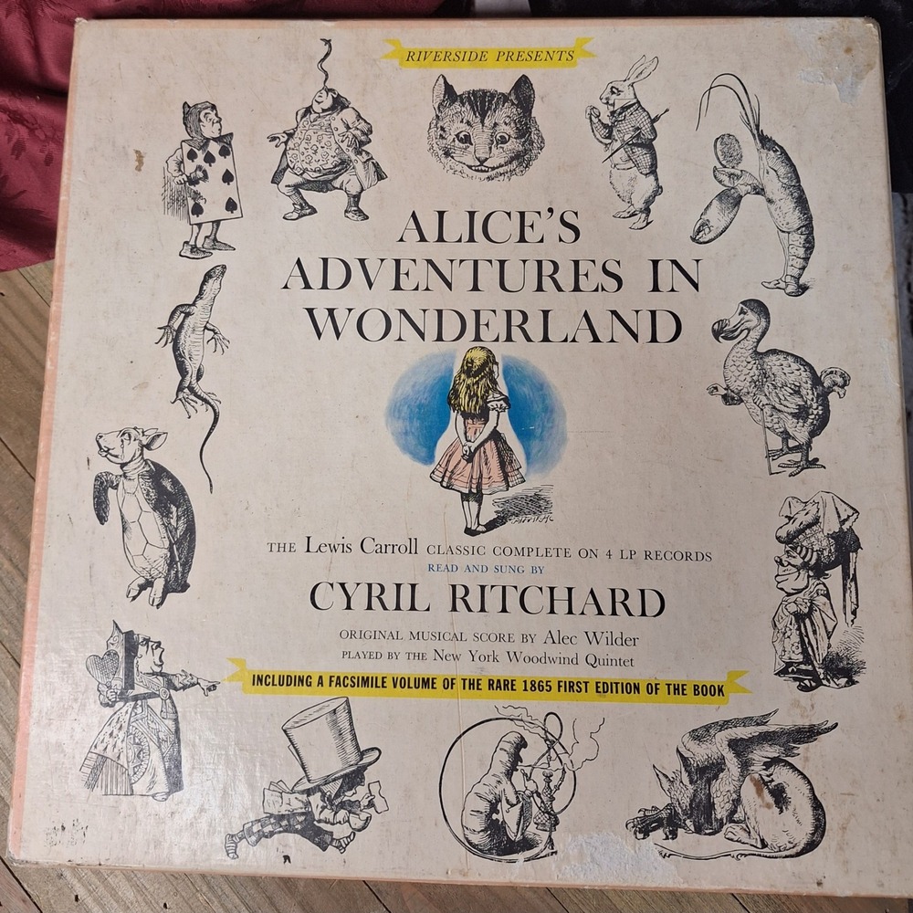 1957 Alice's Adventures in Wonderland Cyril Ritchard 4 LP Record Set No book